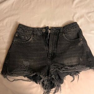 Garage Charcoal Distressed Jean Shorts